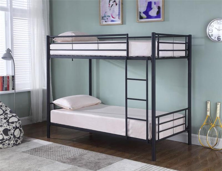 Hayward Twin Over Twin Bunk Bed Black (460072B)