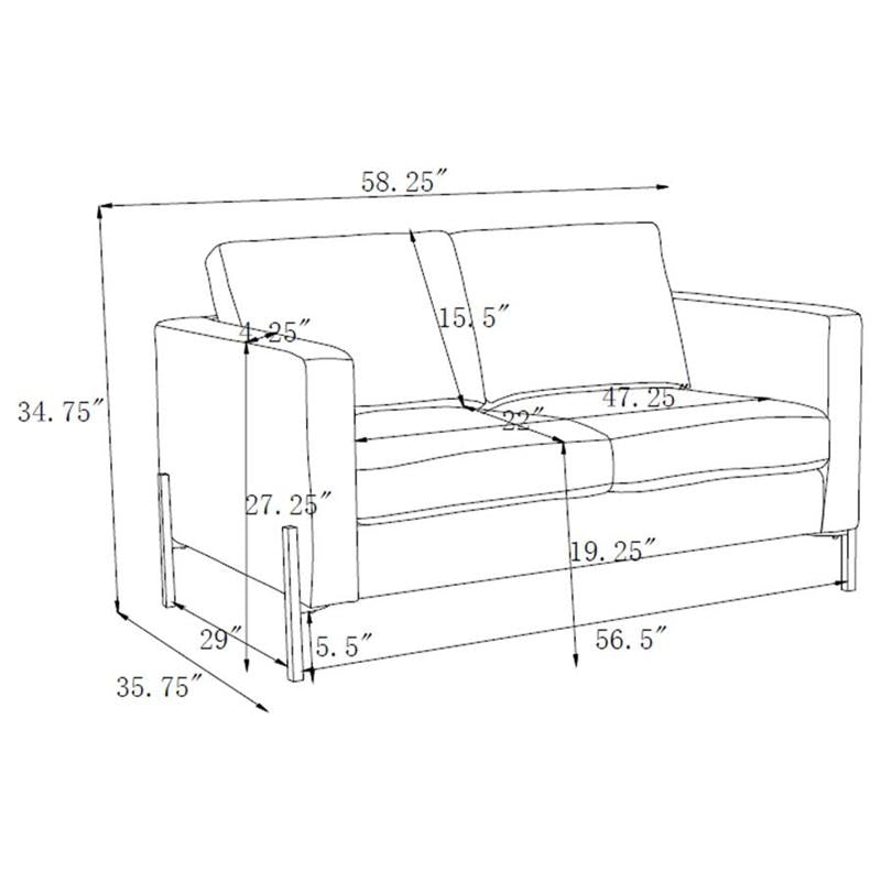 Tilly 3-piece Upholstered Track Arms Sofa Set Oatmeal (509901-S3)