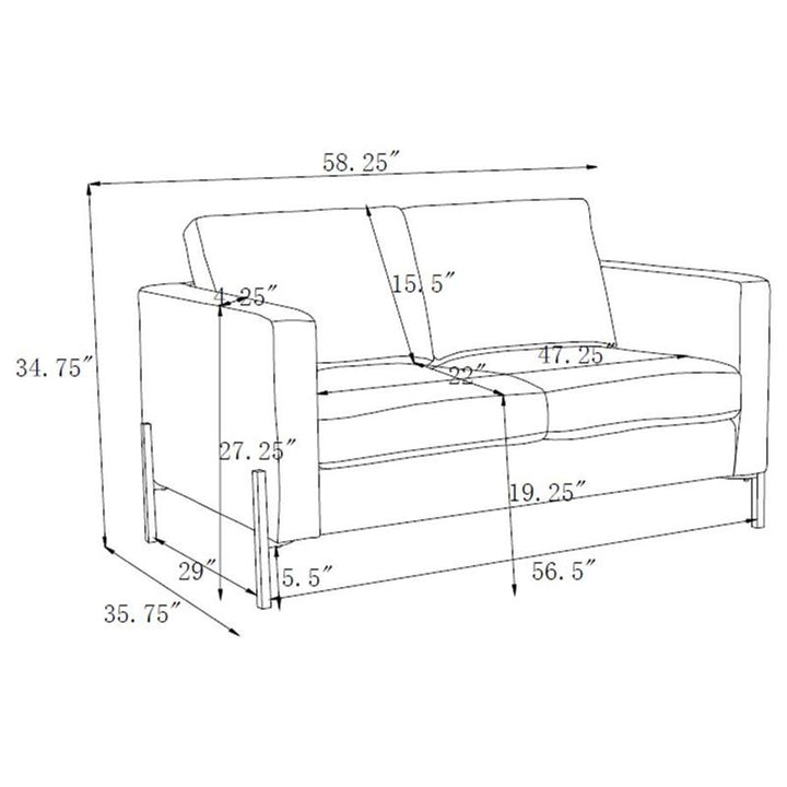 Tilly 3-piece Upholstered Track Arms Sofa Set Oatmeal (509901-S3)