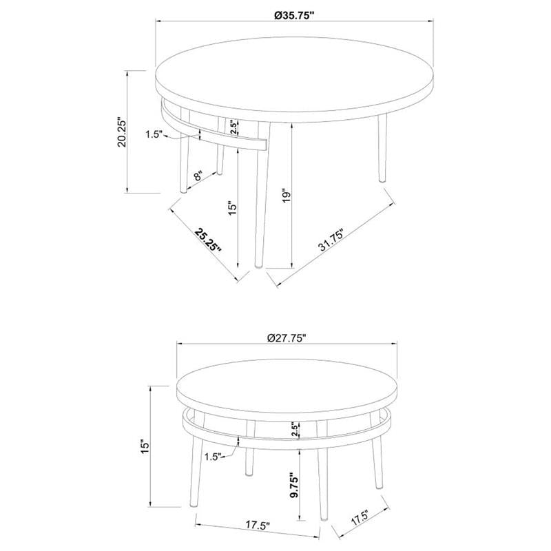 Avilla Round Nesting Coffee Table White and Chrome (722968)