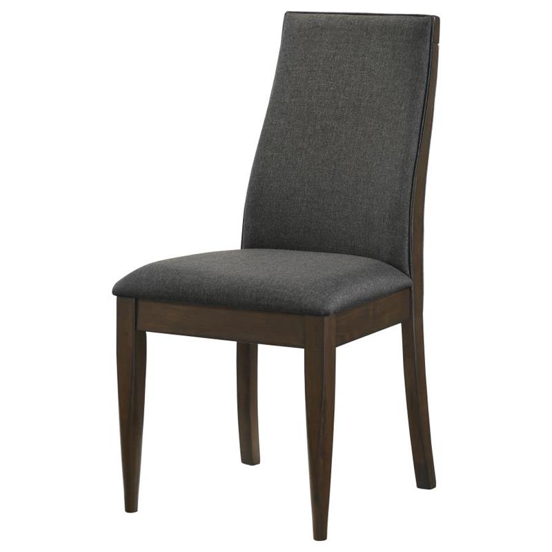 Wes Upholstered Side Chair (Set of 2) Grey and Dark Walnut (115272)