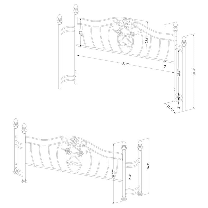 Sydney Queen Bed Antique Brushed Gold (300171Q)