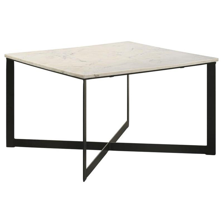 Tobin Square Marble Top Coffee Table White and Black (707698)