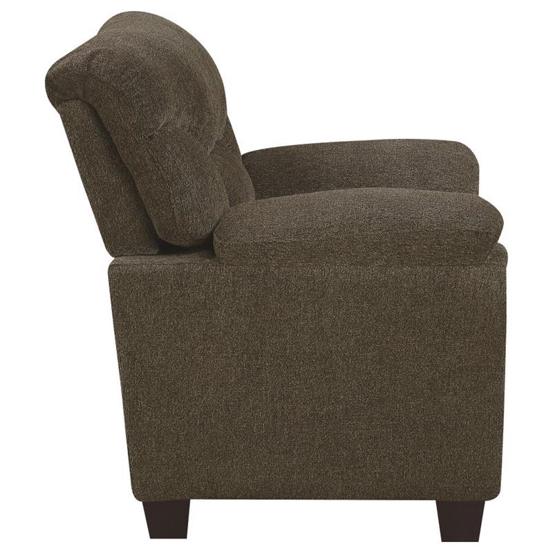 Clementine Upholstered Chair with Nailhead Trim Brown (506573)