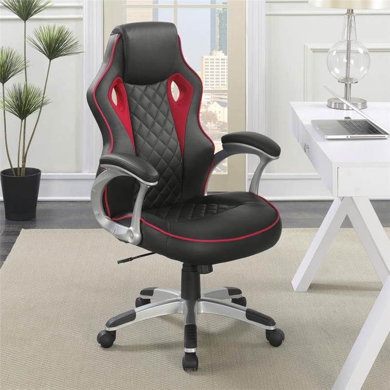 Lucas Upholstered Office Chair Black and Red (801497)