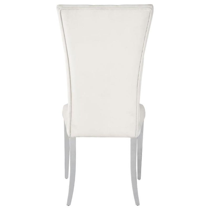 Kerwin Tufted Upholstered Side Chair (Set of 2) White and Chrome (111102)