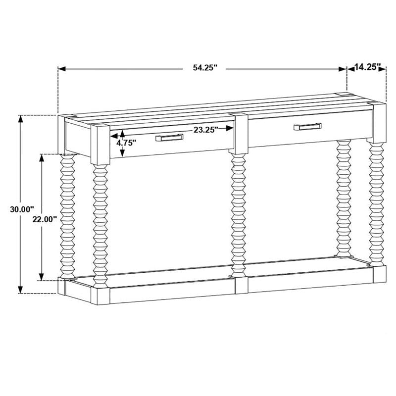 Meredith 2-drawer Sofa Table Coffee Bean (722579)