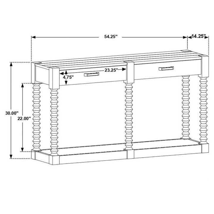 Meredith 2-drawer Sofa Table Coffee Bean (722579)