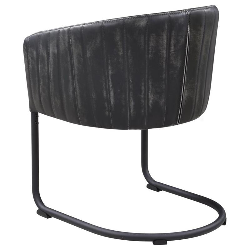 Banner Upholstered Dining Chair Anthracite and Matte Black (109292)