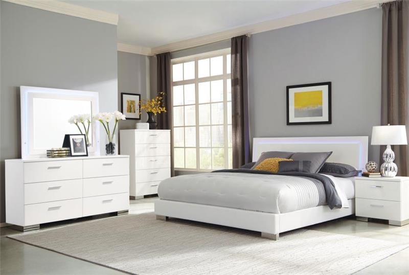 Felicity 6-drawer Dresser Glossy White (203503)