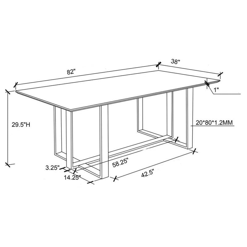 Annika 5-piece Rectangular Dining Set White and Chrome (109401-S5)