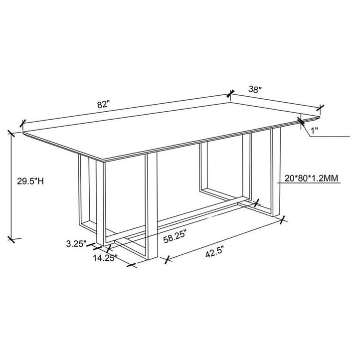 Annika 5-piece Rectangular Dining Set White and Chrome (109401-S5)