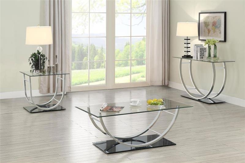 Danville U-shaped Sofa Table Chrome (704989)