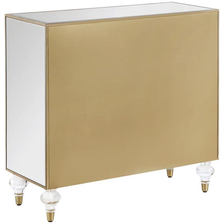 Astilbe 2-door Accent Cabinet Mirror and Champagne (951851)