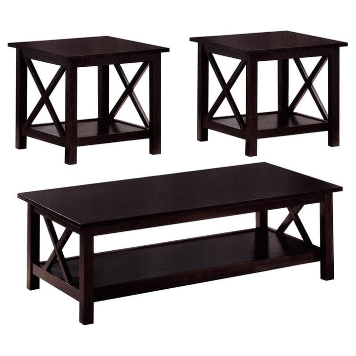 Rachelle 3-piece Occasional Table Set Deep Merlot (5909)