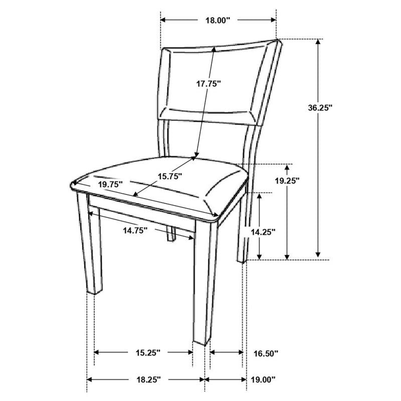 Sharon Open Back Padded Upholstered Dining Side Chair Blue and Brown (Set of 2) (104172)