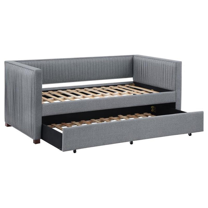 Brodie Upholstered Twin Daybed with Trundle Grey (300554)