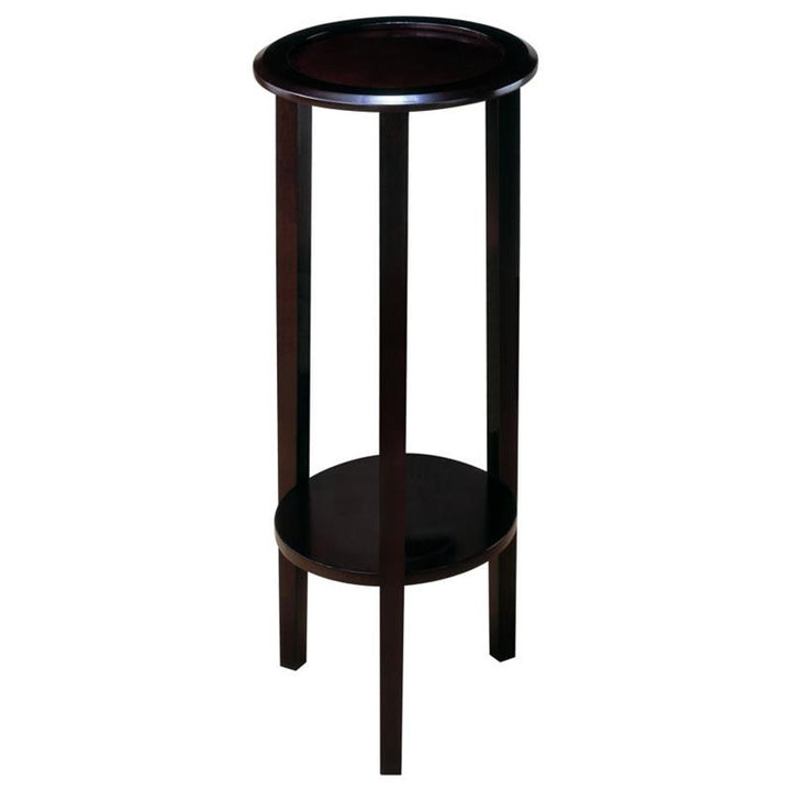 Kirk Round Accent Table with Bottom Shelf Espresso (900936)