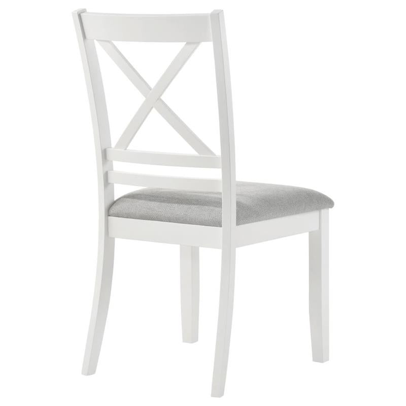 Hollis Cross Back Wood Dining Side Chair White (Set of 2) (122242)