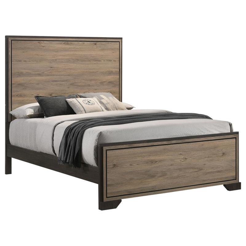 Baker Panel Eastern King Bed Brown and Light Taupe (224461KE)