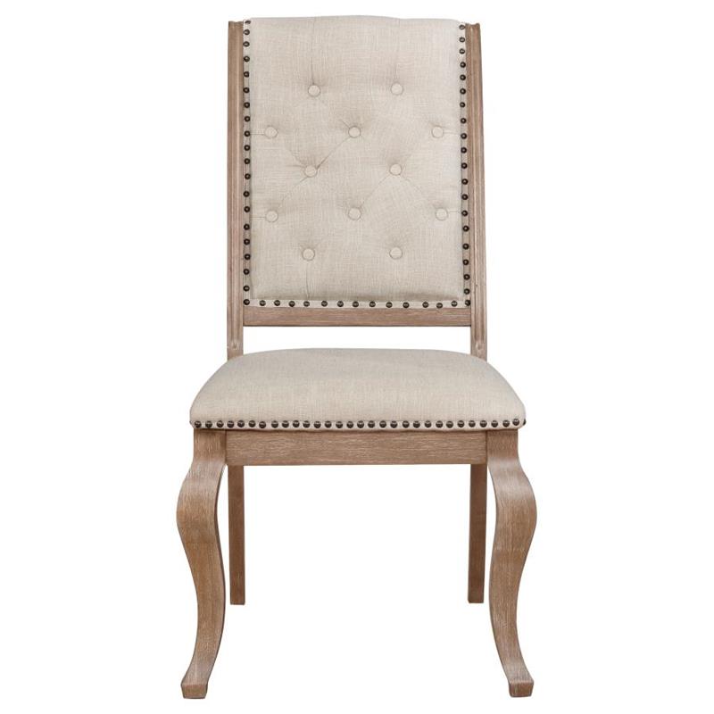 Brockway Tufted Side Chairs Cream and Barley Brown (Set of 2) (110292)