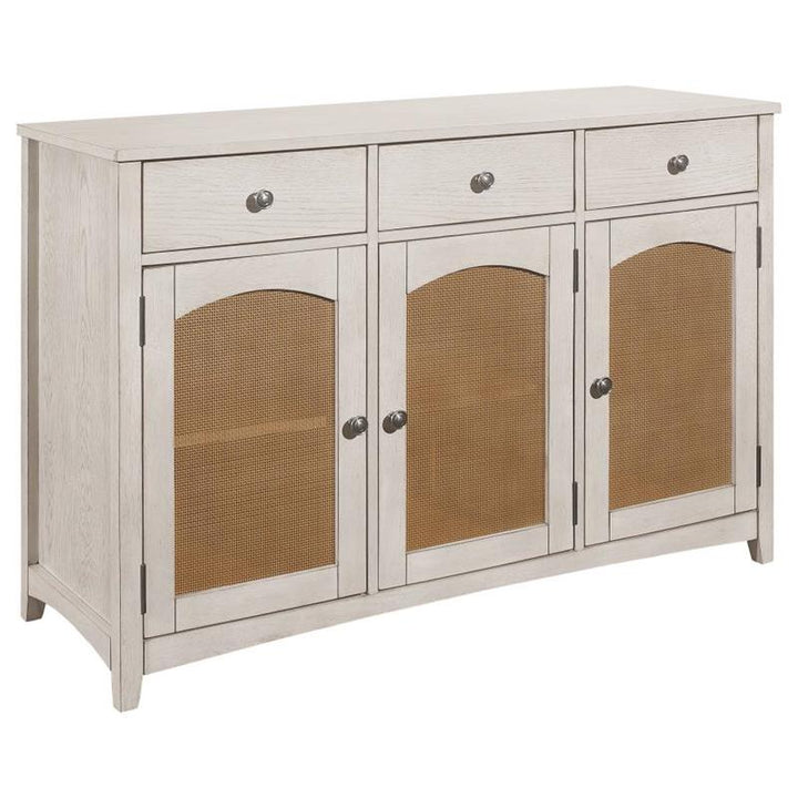 Kirby 3-drawer Rectangular Server with Adjustable Shelves Natural and Rustic Off White (192695)