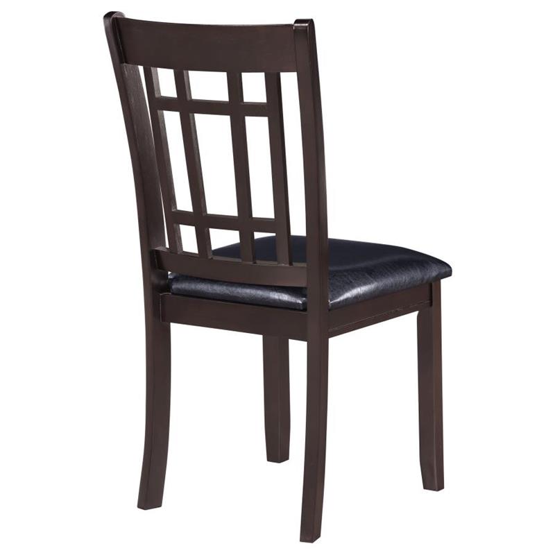 Lavon Padded Dining Side Chairs Espresso and Black (Set of 2) (102672)