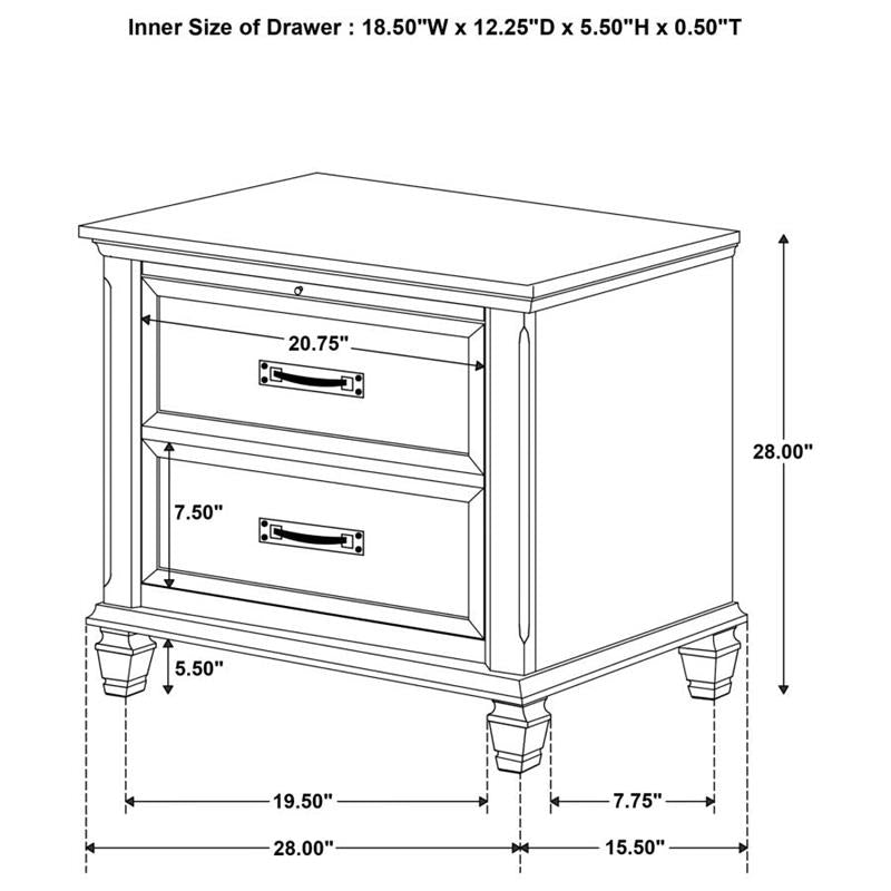 Franco Storage Platform Bedroom Set (200971KW-S5)