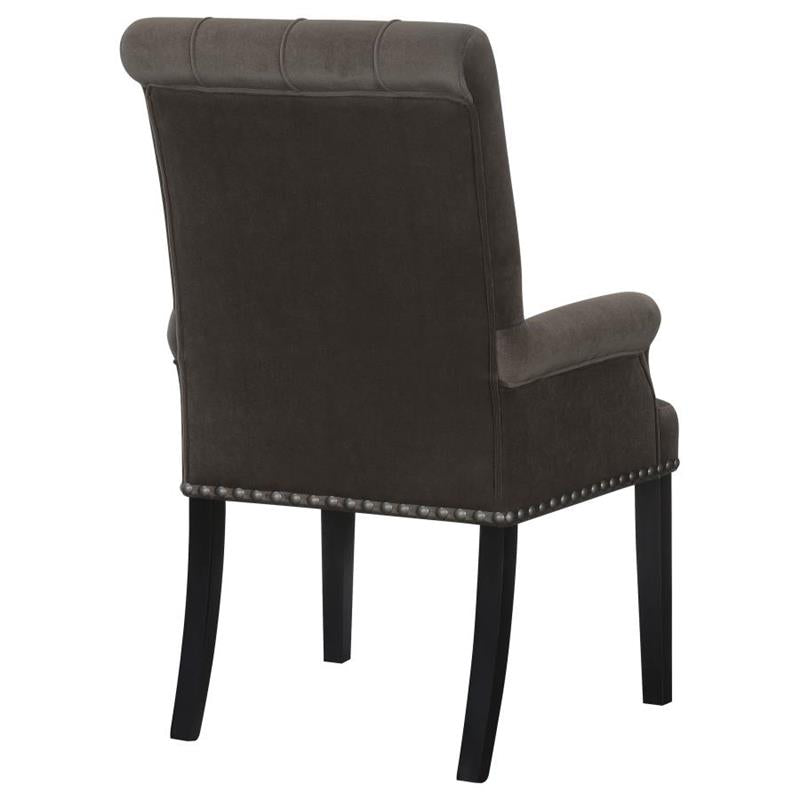 Alana Upholstered Tufted Arm Chair with Nailhead Trim (115173)