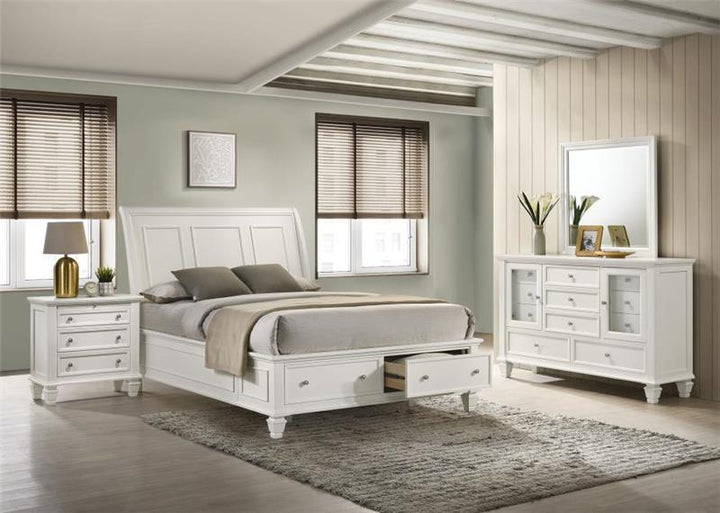 Sandy Beach Storage Bedroom Set with Sleigh Headboard (201309Q-S4)