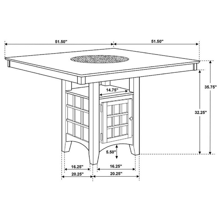 Gabriel 7-piece Square Counter Height Dining Set Cappuccino (100438-S7)