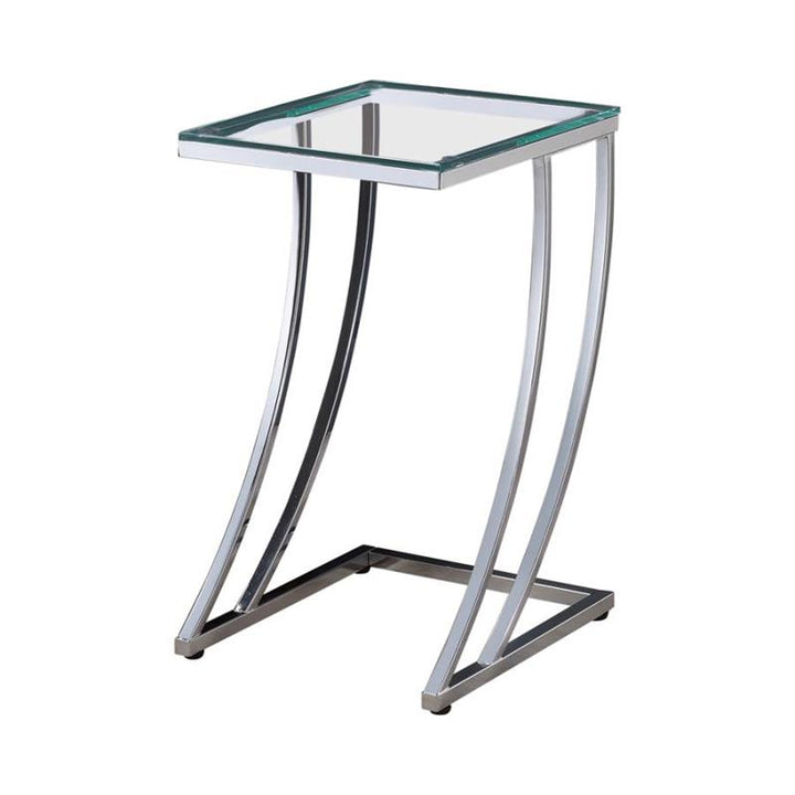 Cayden Rectangular Top Accent Table Chrome and Clear (900082)