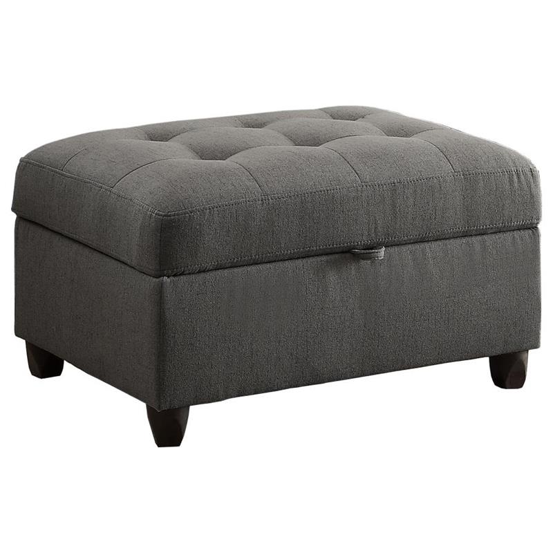 Stonenesse Upholstered Tufted Sectional with Storage Ottoman Grey (500413-S2)