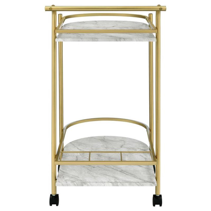 Desiree 2-tier Bar Cart with Casters Gold (181377)