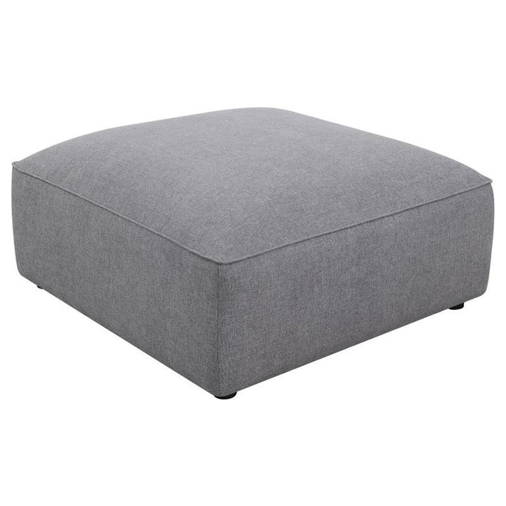 Jennifer Square Upholstered Ottoman Grey (551596)