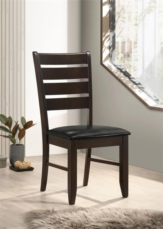Dalila Ladder Back Side Chairs Cappuccino and Black (Set of 2) (102722)