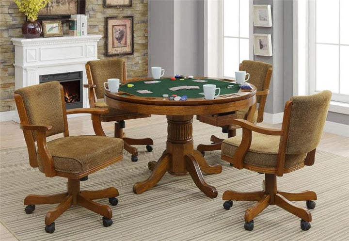 Mitchell 5-piece Game Table Set Amber and Brown (100951-S5)