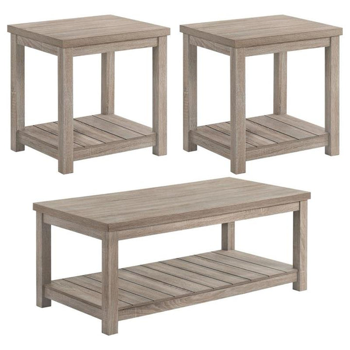 Bairn 3-piece Occasional Set with Open Shelves Greige (736136)