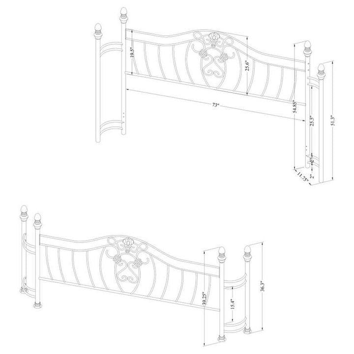 Sydney Eastern King Bed Antique Brushed Gold (300171KE)