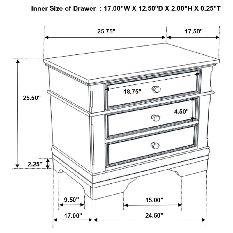 Cambridge Carved Bedroom Set Cappuccino (203191Q-S5)