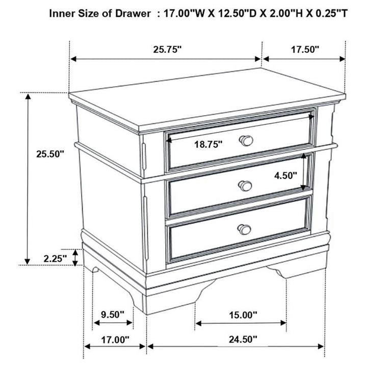 Cambridge Carved Bedroom Set Cappuccino (203191Q-S5)