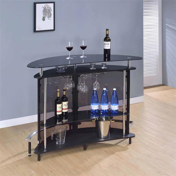 Amarillo 2-tier Bar Unit Black and Chrome (101065)