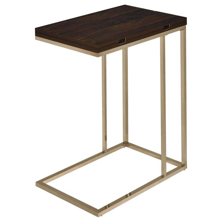 Pedro Expandable Top Accent Table Chestnut and Chrome (902932)