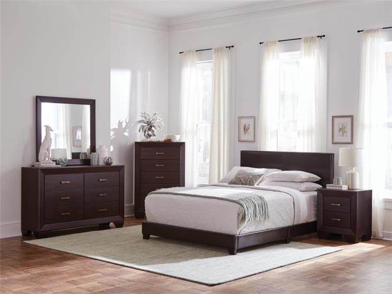 Dorian 5-piece Eastern King Bedroom Set Brown and Dark Cocoa (300762KE-S5)