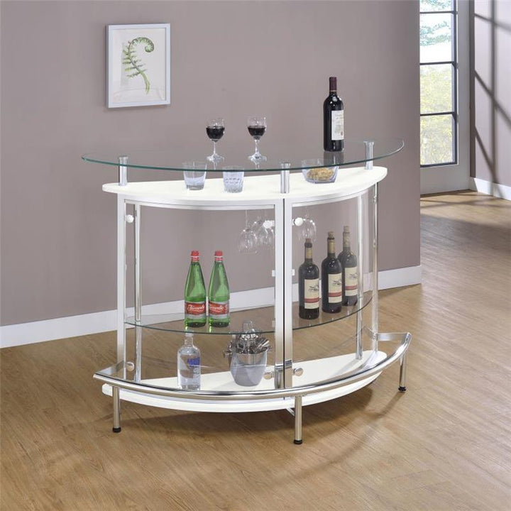 Amarillo 2-tier Bar Unit White and Chrome (101066)