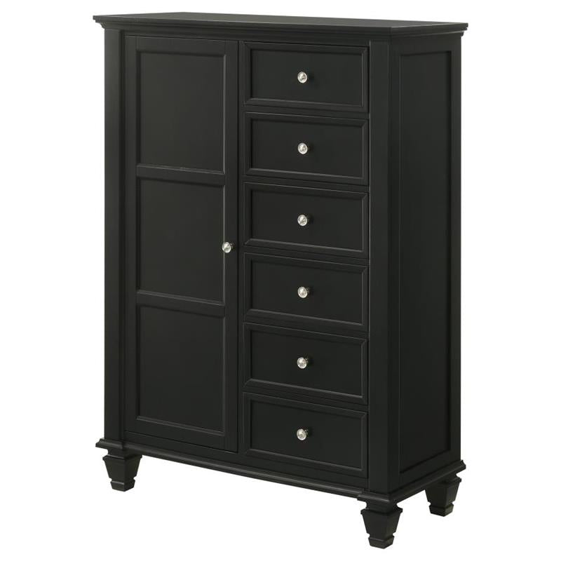 Sandy Beach Door Chest with Concealed Storage Black (201328)