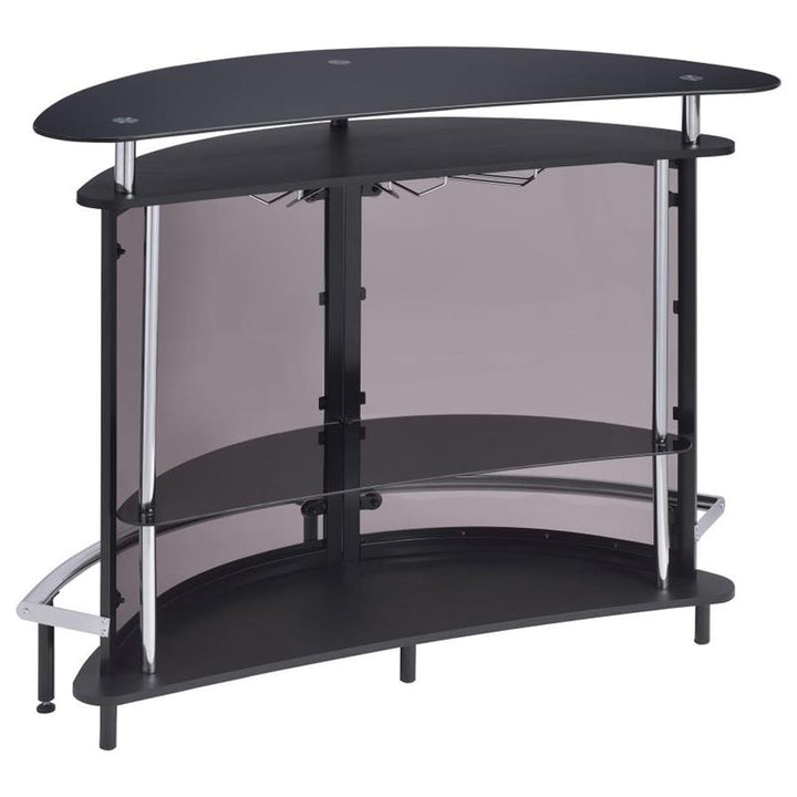 Amarillo 2-tier Bar Unit Black and Chrome (101065)