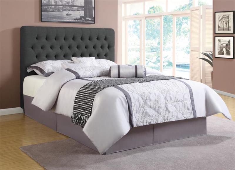 Chloe Tufted Upholstered Queen Bed Charcoal (300529Q)