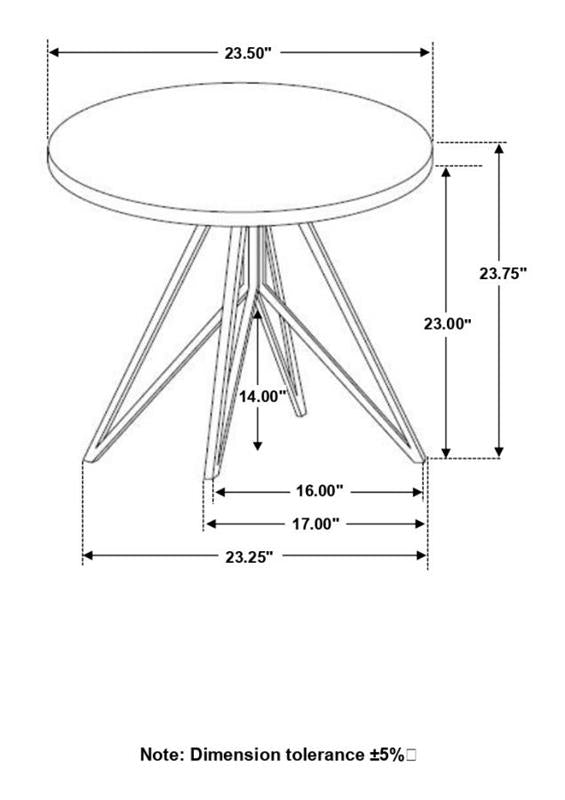 Hadi Round End Table with Hairpin Legs Cement and Gunmetal (736177)