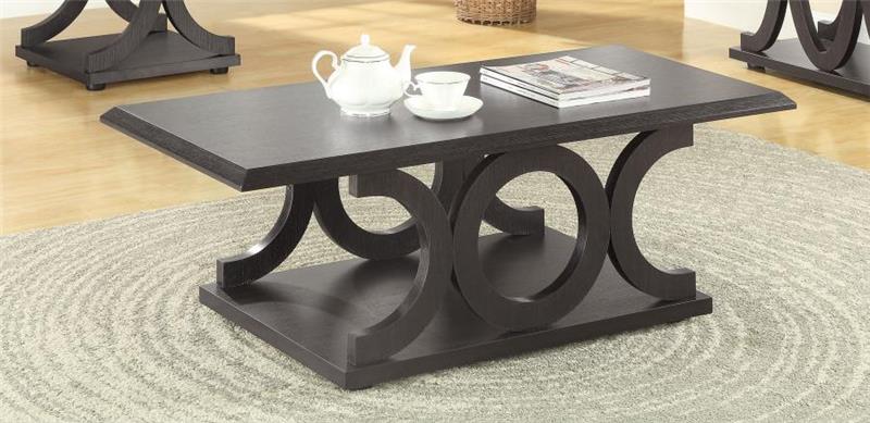 Shelly C-shaped Base Coffee Table Cappuccino (703148)